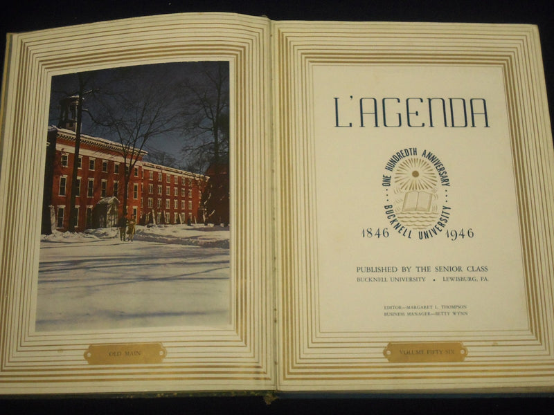 1946 L'AGENDA BUCKNELL UNIVERSITY LEWISBURG PENNSYLVANIA YEARBOOK - YB 126