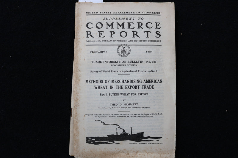 1924 U.S. DEPT OF COMMERCE REPORTS - SUPPLEMENTS - LOT OF 2 - SOFTCOVER - K 3006