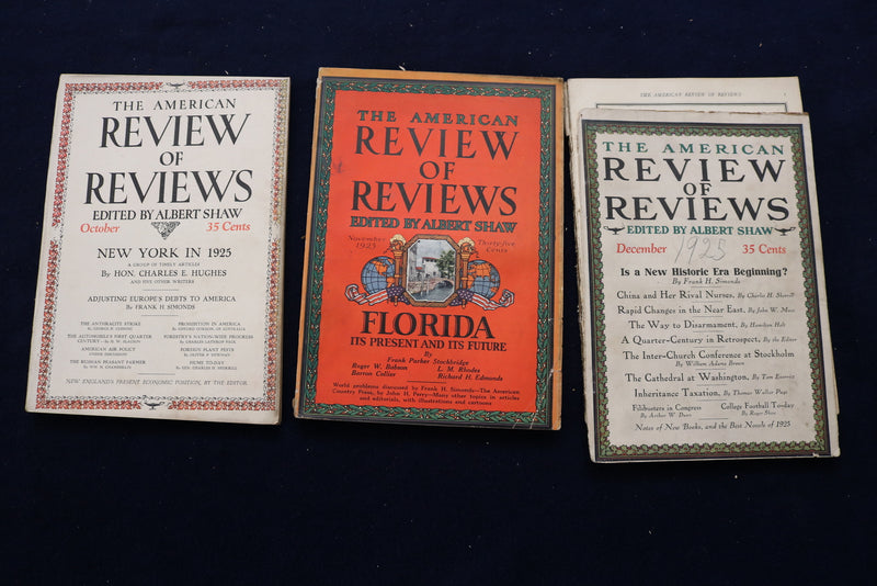 1925 AMERICAN REVIEW OF REVIEWS MAGAZINE - COMPLETE YEAR - LOT OF 12 - O 3305