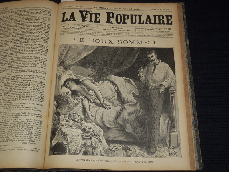 1885 JANUARY-MARCH LA VIE POPULAIRE FRENCH MAGAZINE BOUND VOLUME - R 89A