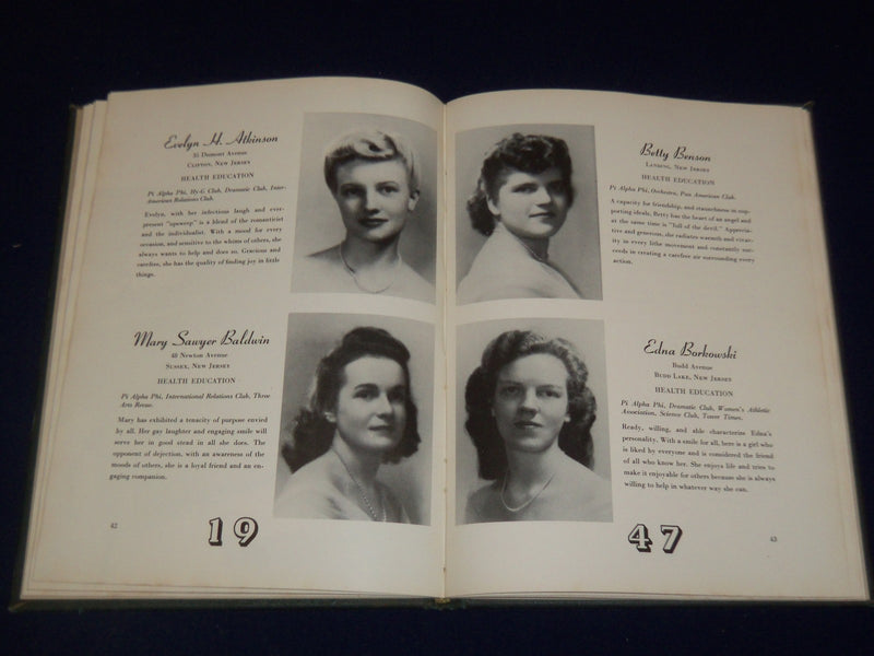 1947 TOWER JERSEY CITY NEW JERSEY STATE COLLEGE YEARBOOK - GREAT PHOTOS - YB 721