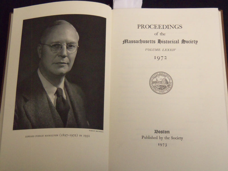 1973 PROCEEDINGS OF THE MASSACHUSETTS HISTORICAL SOCIETY 1972 VOLUME - KD 4502R
