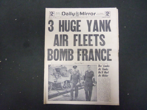 1944 MAY 1 NEW YORK DAILY MIRROR - 3 HUGH YANK AIR FLEETS BOMB FRANCE - NP 2201