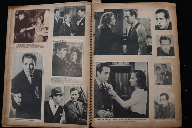 1940'S MOVIE STAR SCRAPBOOK - HUMPHREY BOGART - HENRY FONDA-CLARK GABLE- E 24889
