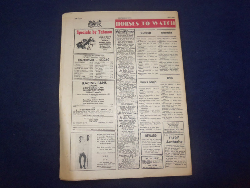 1966 APRIL 9 FLASH NEWSPAPER - FLAMING REDHEAD BLOWS LID OFF SIN BIN - NP 6964