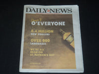 2020 MARCH 12 NEW YORK DAILY NEWS NEWSPAPER - CHEERS TO O'EVERYONE