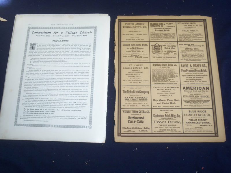 1904 SEPTEMBER THE BRICKBUILDER MAGAZINE - AN ARCHITECTURAL MONTHLY - ST 528C
