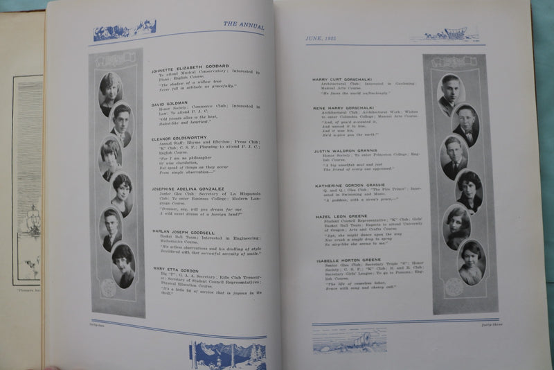 1925 THE ANNUAL PASADENA HIGH SCHOOL YEARBOOK - PASADENA, CA -SOFTCOVER- YB 3594