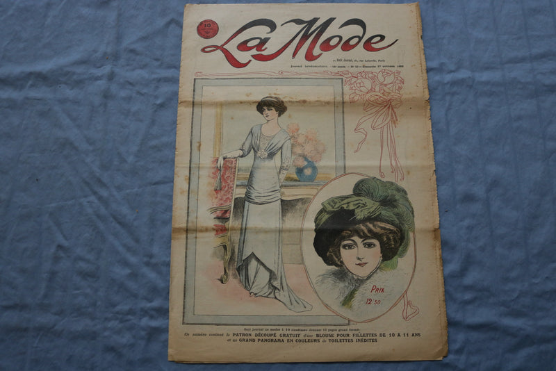 1909 OCTOBER 17 LA MODE MAGAZINE - GREAT ILLUSTRATIONS - FRENCH - NP 8658