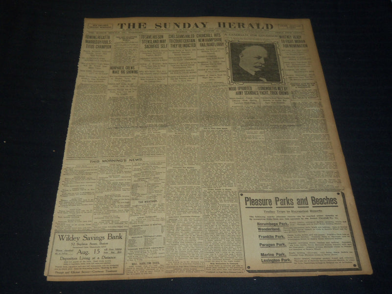 1906 AUGUST 12 THE BOSTON HERALD - WHITNEY TO FIGHT MORAN FOR NOMINATION- BH 112