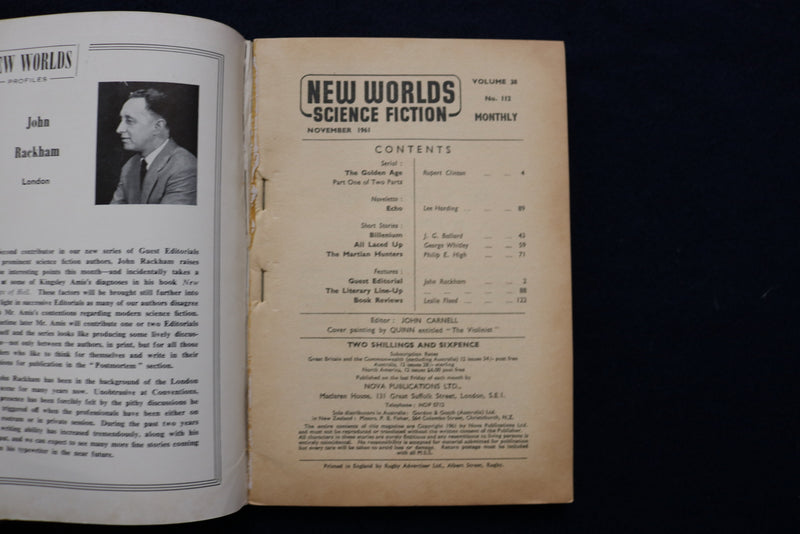 1961 NOVEMBER NEW WORLDS SOFTCOVER DIGEST MAGAZINE -VOLUME 38, NUMBER 112- K 445