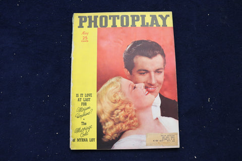 1937 MAY PHOTOPLAY MAGAZINE - JEAN HARLOW & ROBERT TAYLOR COVER - E 17899