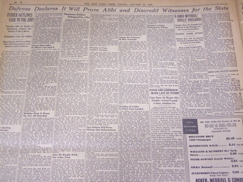 1935 JANUARY 25 NEW YORK TIMES - HAUPTMANN SWEARS HE WAS AT HOME - NT 1951