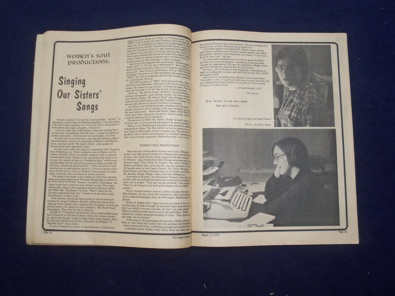 1976 MARCH 12 BUGLE AMERICAN MAGAZINE - WOMEN & MUSIC - J 9445