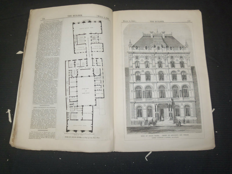 1865 MARCH 4 THE BUILDER ARCHITECT MAGAZINE - ILLUSTRATIONS - ST 415E