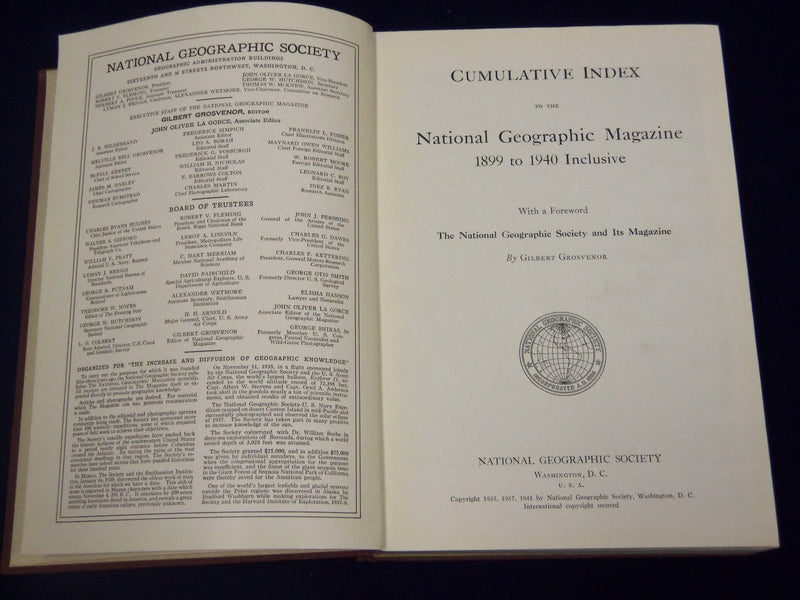 1888-1988 NATIONAL GEOGRAPHIC MAGAZINE INDEXES BOOK LOT OF 7 - PHOTOS - KD 1112