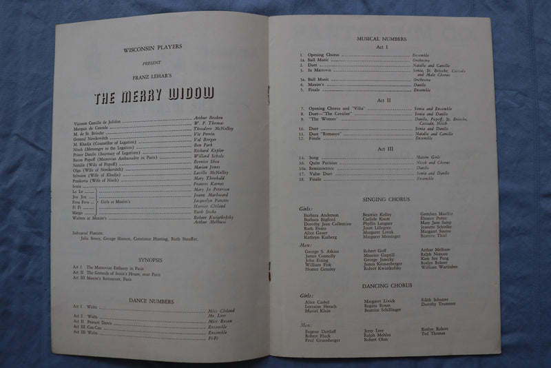 1940'S UNIV. OF WISCONSIN WISCONSIN UNION THEATRE PROGRAMS - LOT OF 3 - K 2982