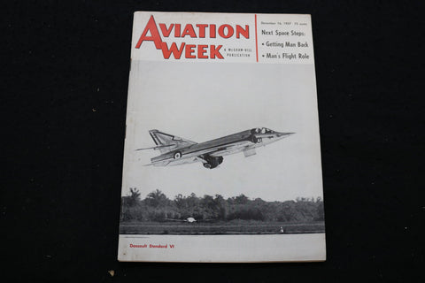 1957 DEC 16 AVIATION WEEK MAGAZINE - DASSAULT ETENDARD VI COVER - SP 4175S