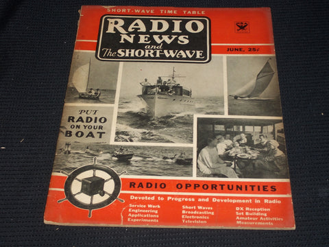 1934 JUNE RADIO NEWS & SHORT WAVE RADIO MAGAZINE - BOAT RADIO COVER - E 5202
