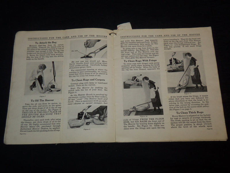 1920'S INSTRUCTIONS FOR THE CARE & USE OF THE HOOVER ELECTRIC SWEEPER - J 9159
