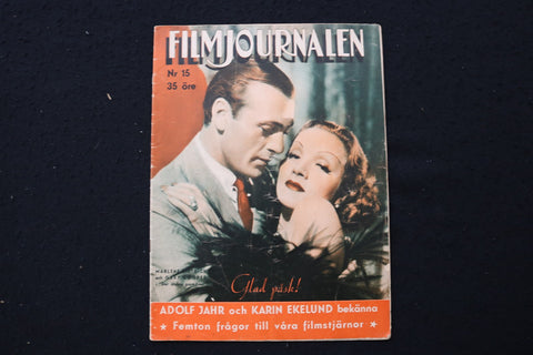 1936 APRIL 12 FILMJOURNALEN MAGAZINE - MARLENE DIETRICH COVER - E 25087