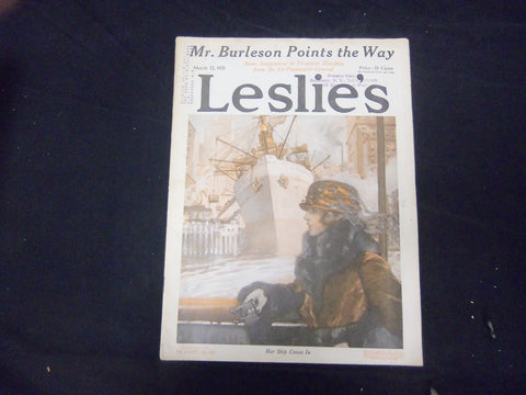 1921 MARCH 12 LESLIE'S WEEKLY MAGAZINE - HER SHIP COMES IN - ST 2326