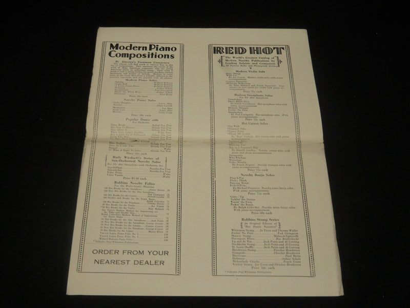 1929 JOSEPHITA TIDE OF EMPIRE - RENEE ADOREE MUSIC FOLIO - J 5657