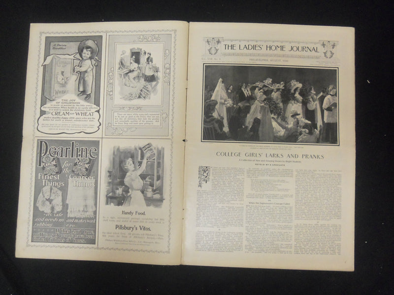 1900 AUGUST LADIES' HOME JOURNAL MAGAZINE-HOWARD CHANDLER CHRISTY COVER- ST 4484