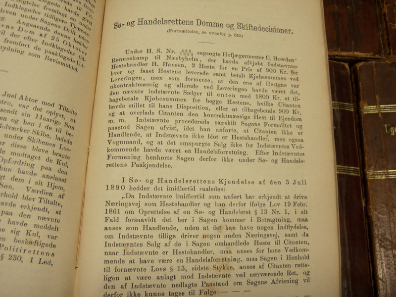 1876-1890 UGESKRIFT FOR RETSVAESEN DANISH BOUND VOLUMES LOT OF 16 - R 26