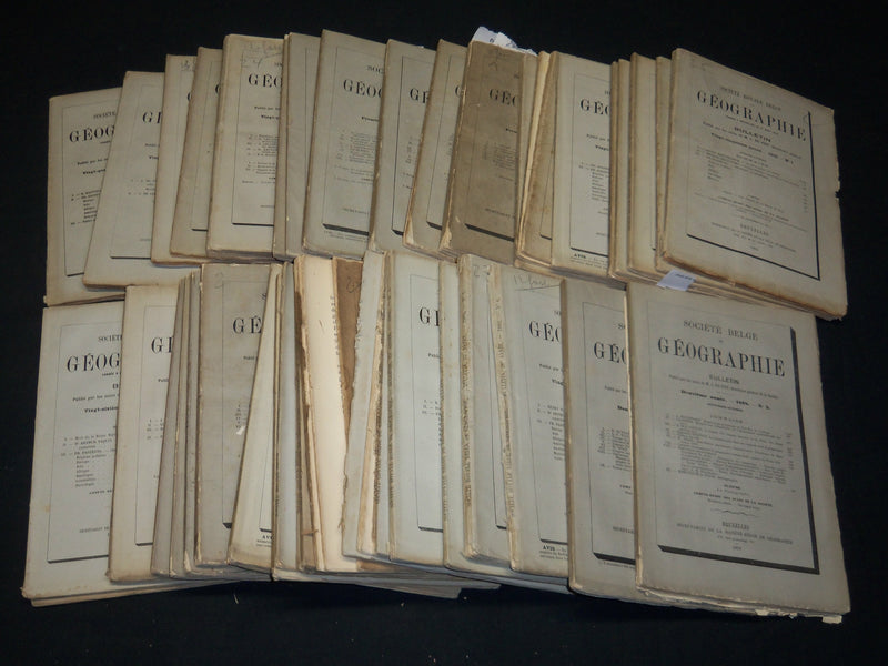 1877-1904 SOCIETE BELGE DE GEOGRAPHIE BULLETIN LOT OF 108 ISSUES - MAPS - WR 141