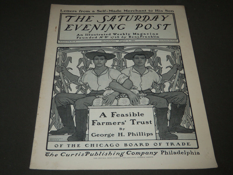 1901 AUGUST 3 THE SATURDAY EVENING POST MAGAZINE - ILLUSTRATED COVER - SP 543