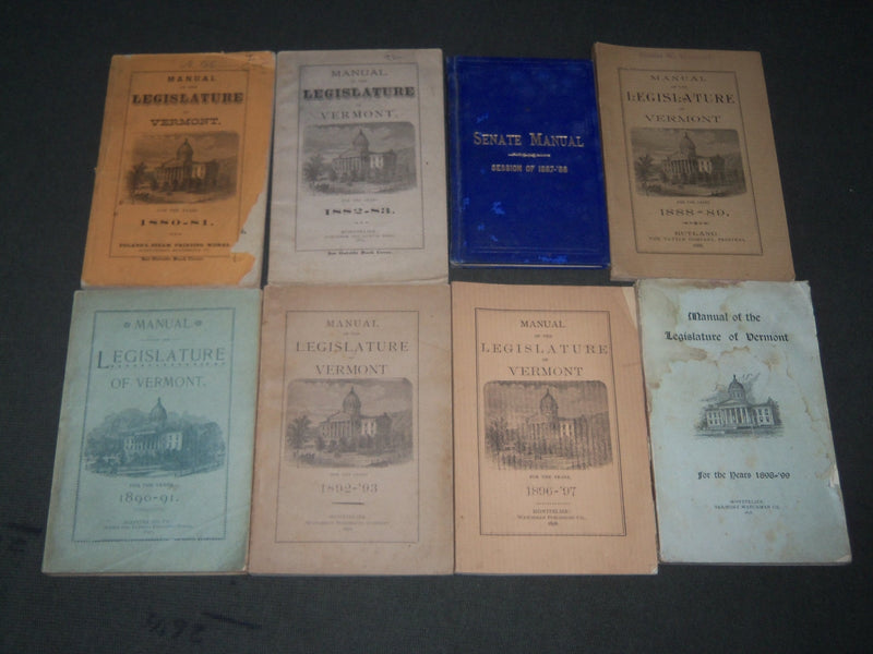 1870-1899 VERMONT LEGISLATURE MANUALS LOT OF 18 ISSUES - KD 3191