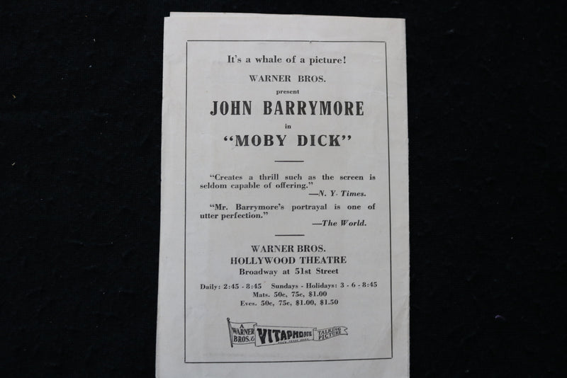 1930 OLD ENGLISH PROGRAM AND REVIEW - WARNER BROS. THEATRE-NEW YORK CITY- K 1796