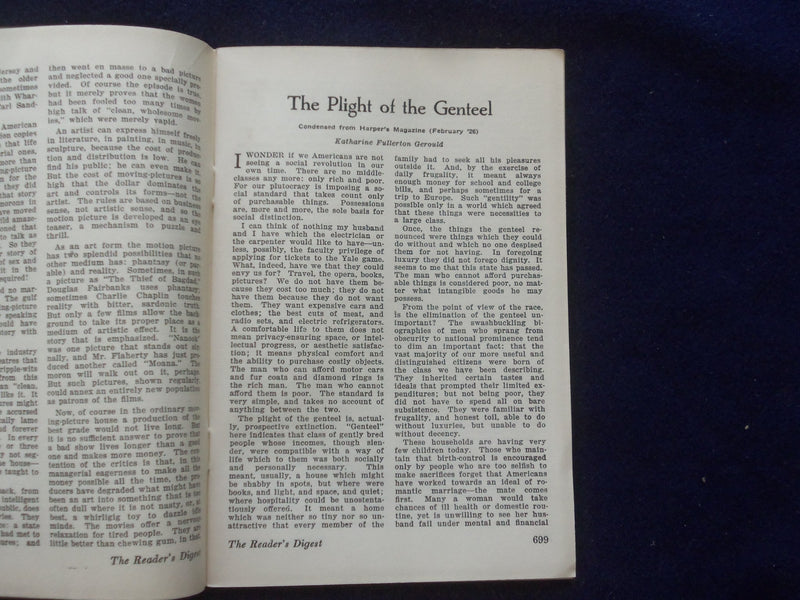 1926 MARCH THE READER'S DIGEST SOFTCOVER BOOK - NUMBER 47 - J 8425
