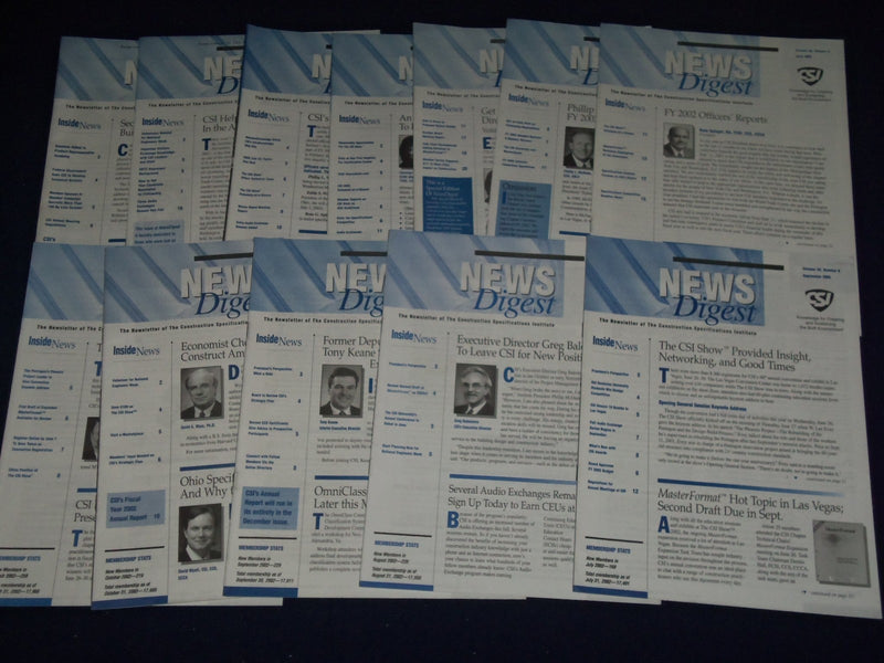 2000-2004 NEWS DIGEST CONSTRUCTION SPECIFICATIONS INSTITUTE LOT OF 46 - O 2255