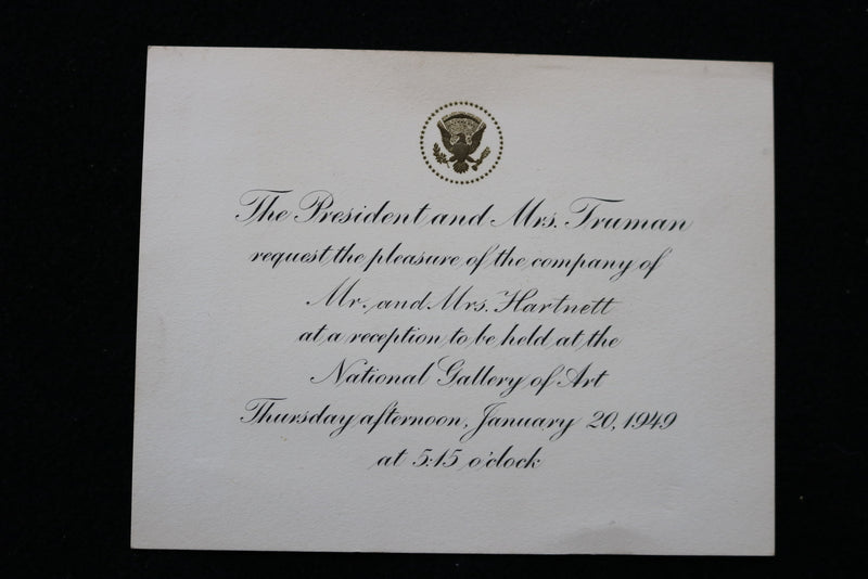 1949 JANUARY 20 PRESIDENTIAL INVITATION TO THE NATIONAL GALLERY OF ART - K 2229