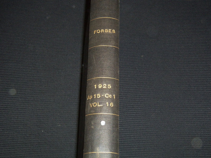1925 APRIL 15-OCTOBER 1 FORBES MAGAZINE BOUND VOLUME - NICE ADS - R 10A