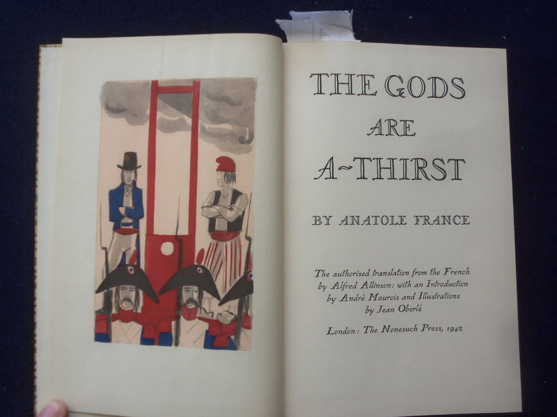 1942 THE GODS ARE A-THIRST HARDCOVER BOOK BY ANATOLE FRANCE - KD 8611