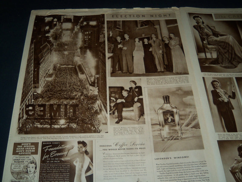 1940 NOV 10 NEW YORK TIMES PICTURE SECTION - FRANKLIN DELANO ROOSEVELT - NT 7365