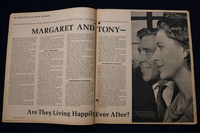 1961 APRIL 29 FAMILY WEEKLY MAGAZINE - PRINCESS MARGARET COVER - E 23291