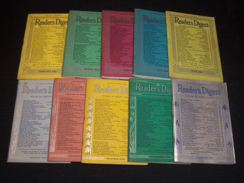 1940 READER'S DIGEST MAGAZINES LOT OF 10 ISSUES - WR 631H