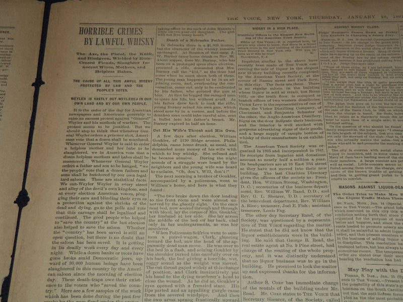 1897 JANUARY 28 THE NEW YORK VOICE NEWSPAPER - NT 9575