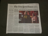 2018 NOVEMBER 9 NEW YORK TIMES - 12 SLAIN BY CALIFORNIA GUNMAN - BORDERLINE BAR