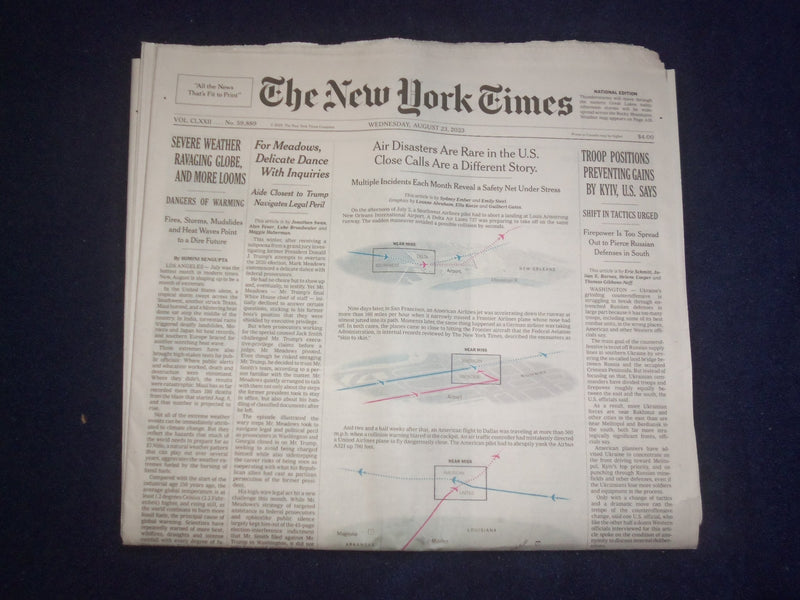 2023 AUGUST 23 NEW YORK TIMES- TROOP POSITIONS PREVENTING GAINS BY KYIV, US SAYS