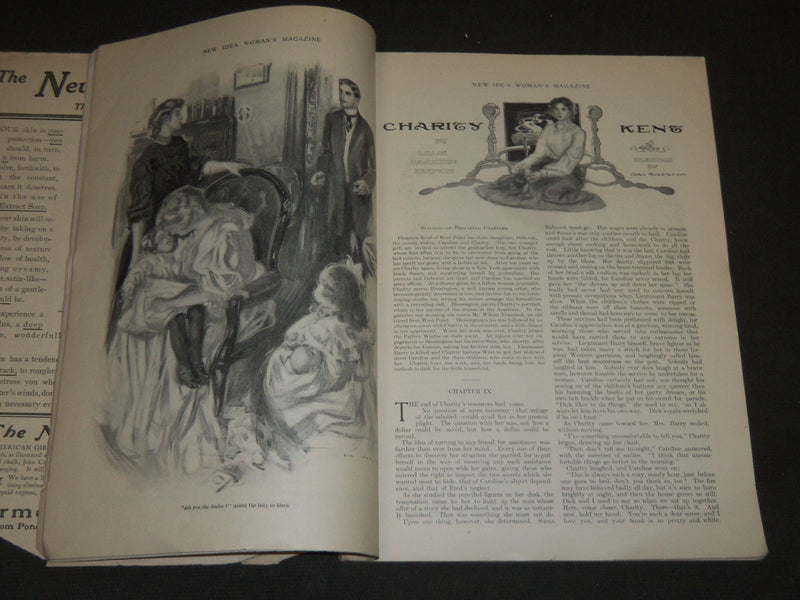 1907 FEBRUARY NEW IDEA WOMAN'S MAGAZINE - COLOR FASHION - ILLUSTRATIONS - ST 253