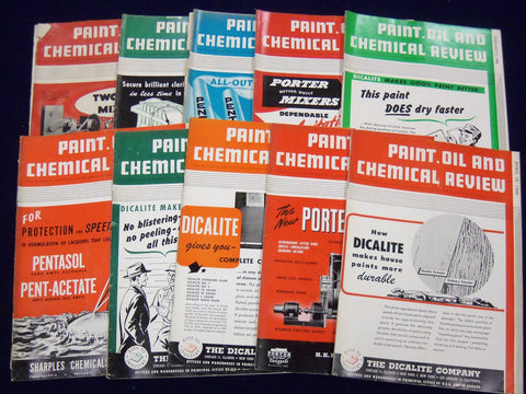 1946 PAINT OIL & CHEMICAL REVIEW MAGAZINE LOT OF 26 ISSUES - GREAT ADS - O 513