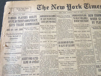 1927 JULY 10 NEW YORK TIMES - FAMOUS PLAYERS GUILTY OF FILM TRUST - NT 6356