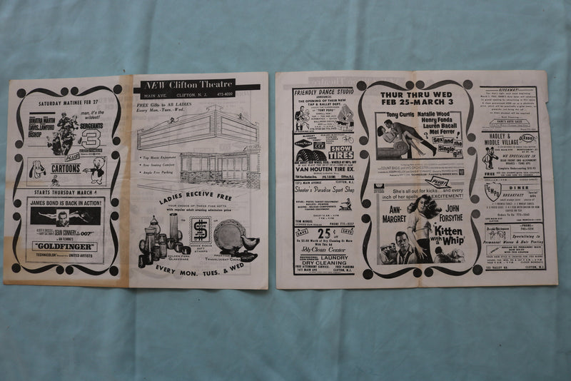 1960'S NEW CLIFTON THEATRE PROGRAMS - LOT OF 16 -CLIFTON, NJ - K 2538