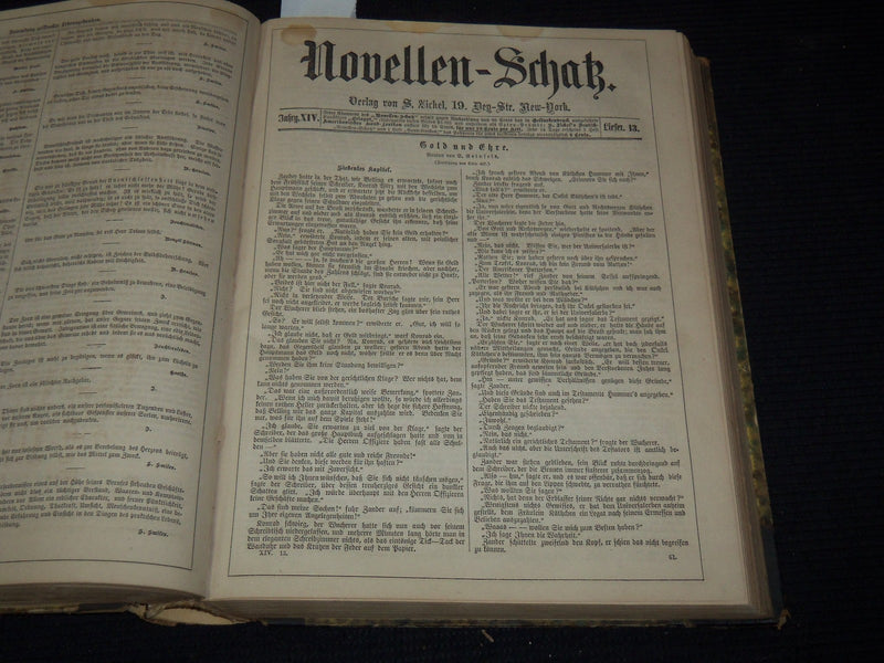 1873 NOVELLEN-SCHATZ - 14TH ANNUAL GERMAN BOUND VOLUME - KD 879P