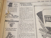 1921 SEPT 15 NEW YORK TIMES - ARBUCKLE ACCUSED OF MANSLAUGHTER BY JURY - NT 6469